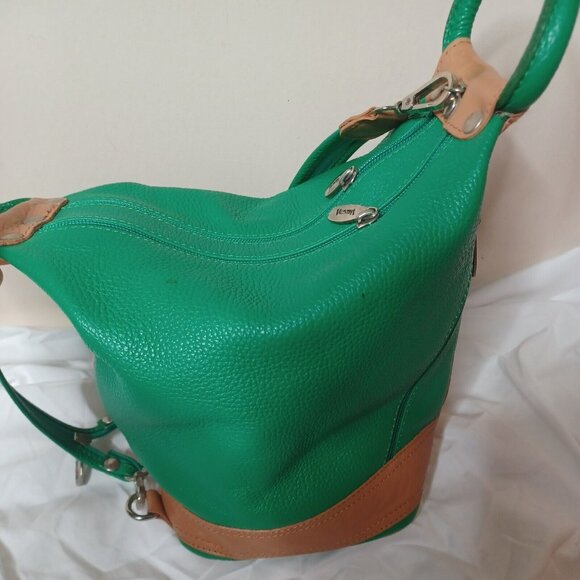 VALENTINA Italian Leather BUCKET BAG HANDBAG/Backpack - Picture 3 of 5